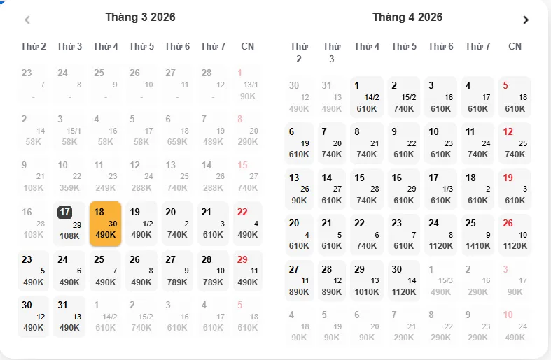 Săn vé máy bay giá rẻ tháng 4/2026
