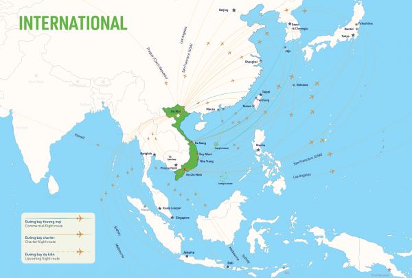 Mạng lưới đường bay của Bamboo Airways