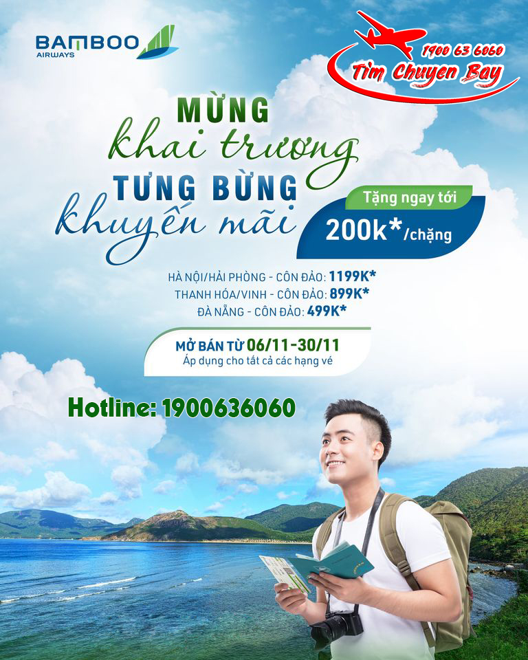 Bamboo mở đường bay thẳng Đà Nẵng đi Côn Đảo