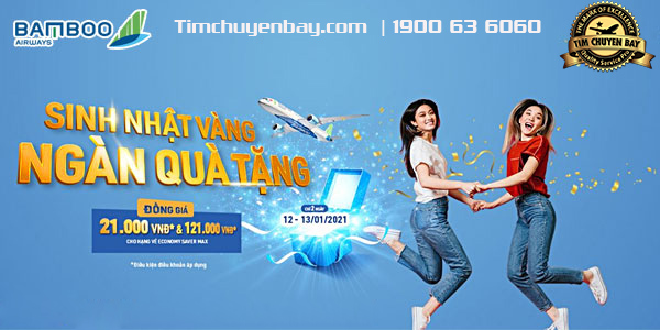 Bamboo ưu đãi đồng giá 21K mừng sinh nhật Website