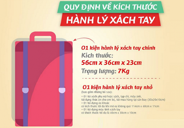 Kích thước hành lý xách tay Vietjet