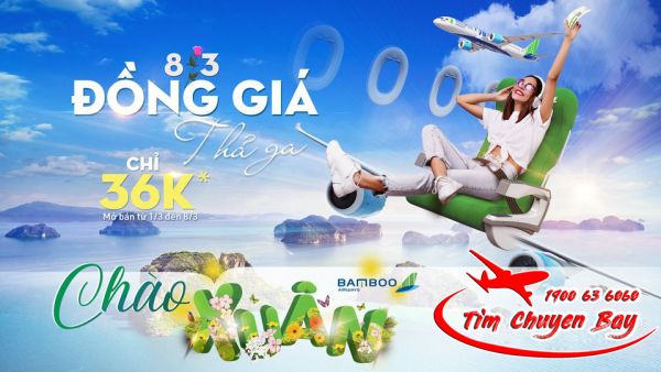 Bamboo Airways khuyến mãi đồng giá 36k ngày 8-3