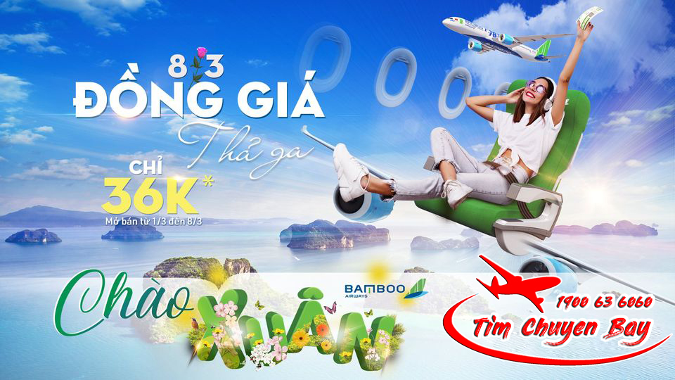 Bamboo Airways khuyến mãi đồng giá 36k ngày 8-3
