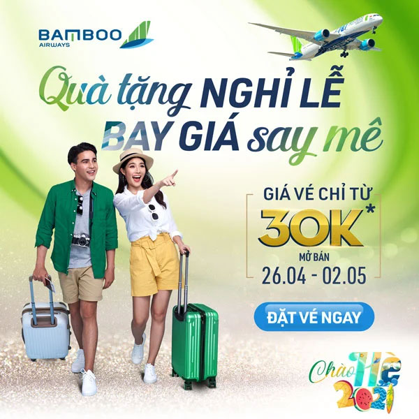 Bamboo Airways khuyến mãi lễ 30/4 đồng giá 30K