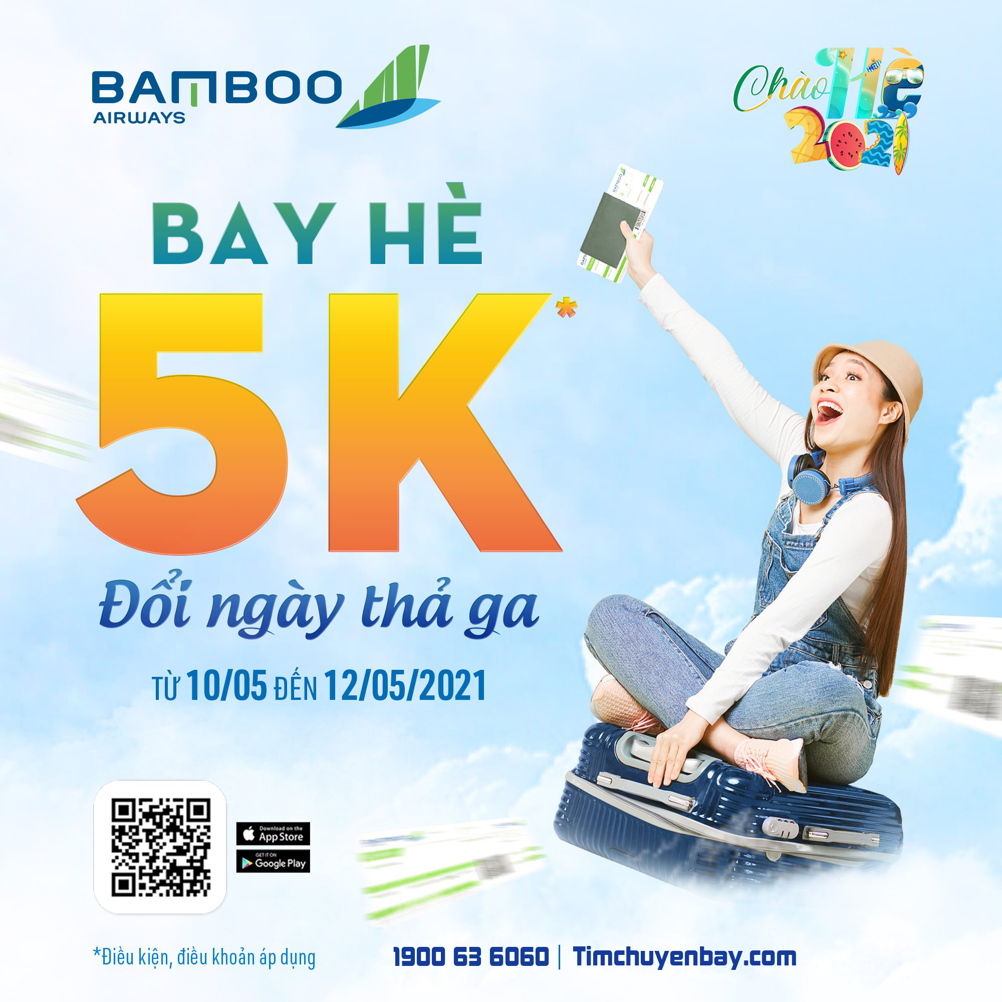 Vé máy bay Bamboo Airways khuyến mãi đồng giá 5K