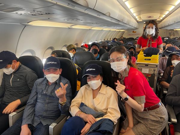 Chuyến bay Vietjet đón những vị khách quốc tế được thực hiện từ đầu năm 2022