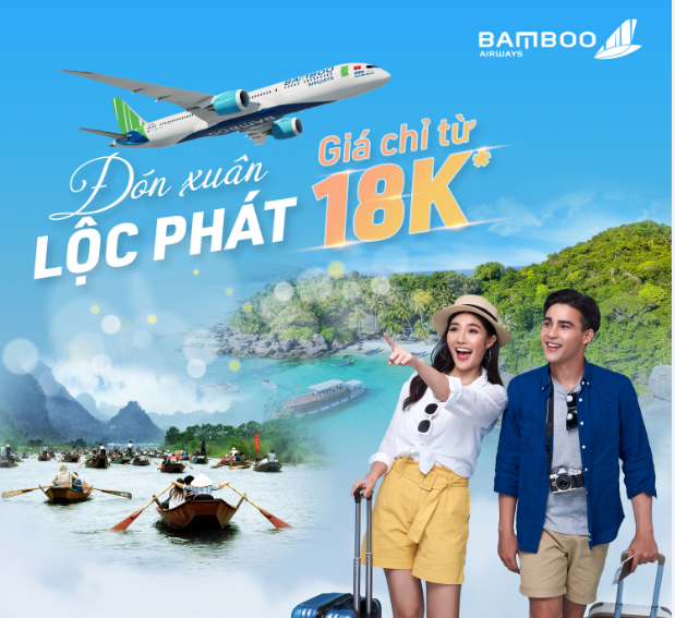 Vé máy bay Bamboo Airways khuyến mãi chỉ từ 18k