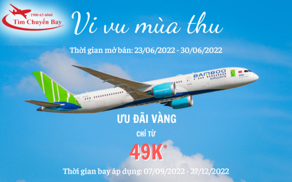 Bamboo Airways khuyến mãi vé máy bay 49K