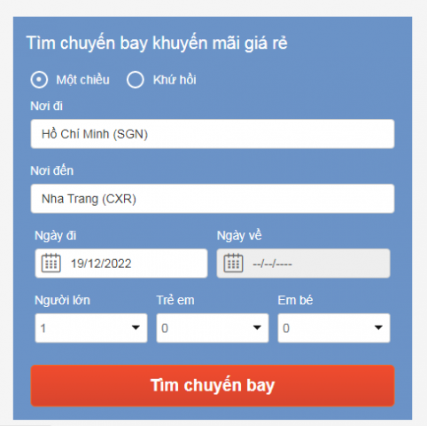 Nhập thông tin chuyến bay