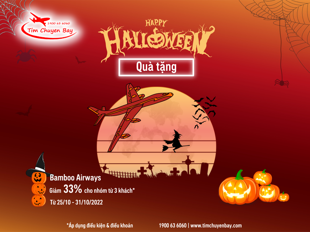 Bamboo Airways ưu đãi dịp Halloween, giảm đến 33% giá vé