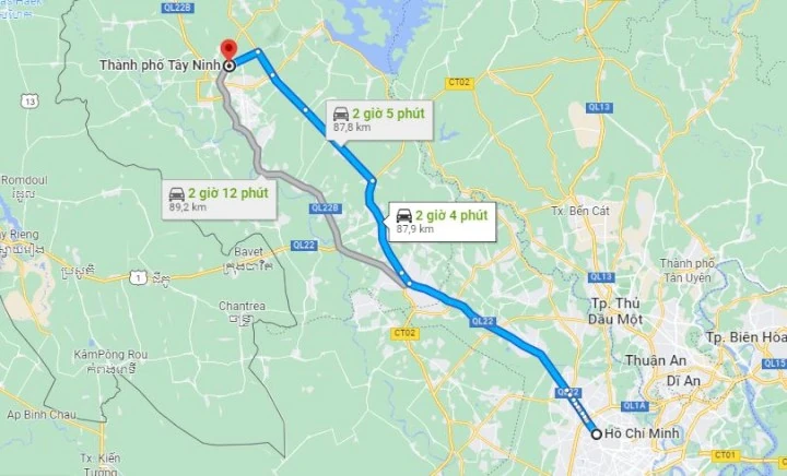 Từ Sài Gòn đến Tây Ninh bao nhiêu km