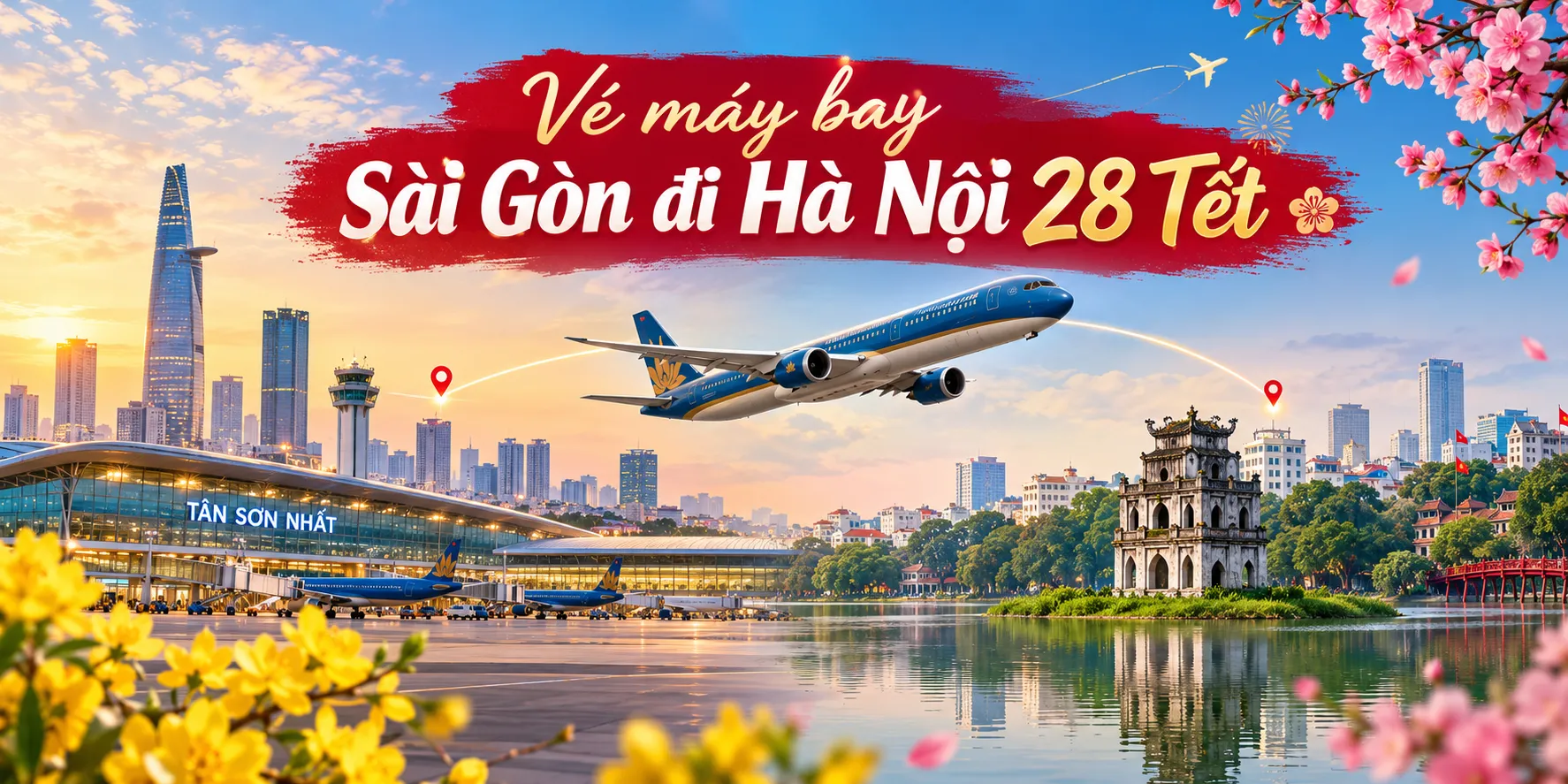 Vé máy bay Sài Gòn đi Hà Nội 28 Tết bao nhiêu tiền?