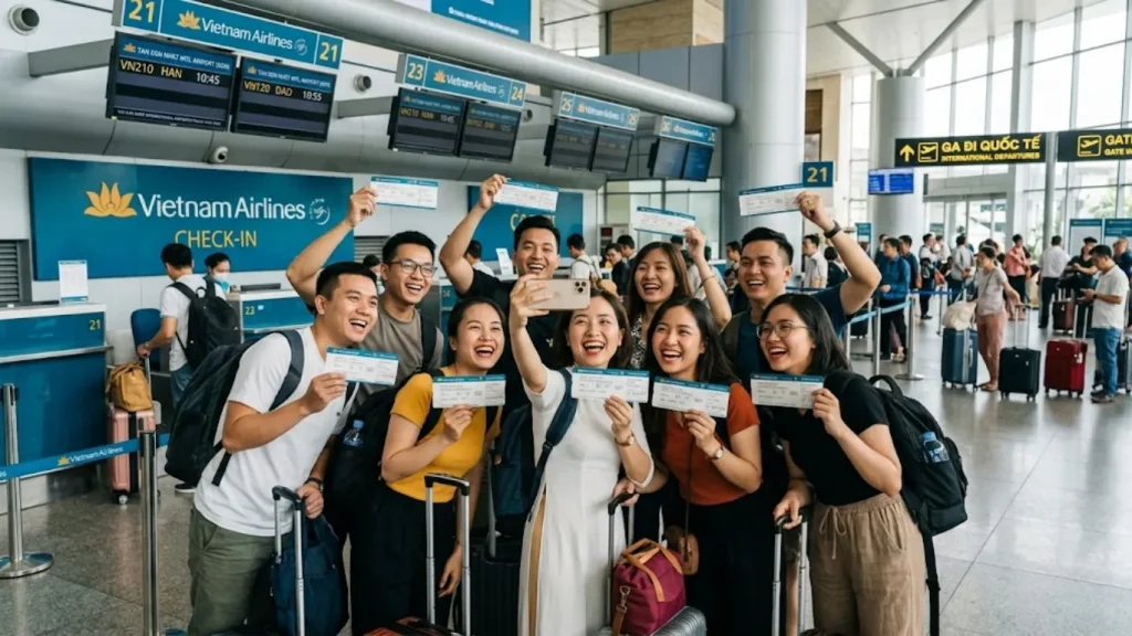 Đặt vé đoàn Sài Gòn Phú Quốc giúp cả nhóm bay vui vẻ, ngồi cạnh nhau